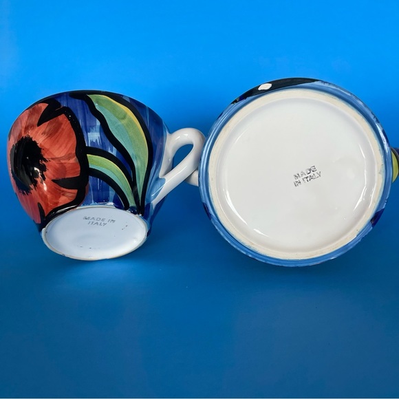 Vintage Hand Painted CERAMIC TEAPOT & CAP Made in Italy - Picture 4 of 12